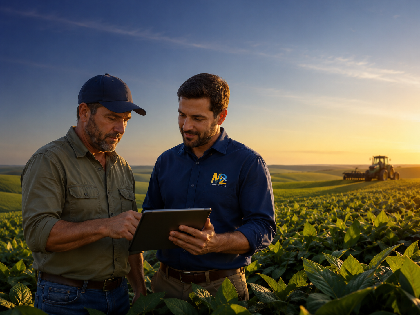 Consultoria agrícola ao pôr do sol